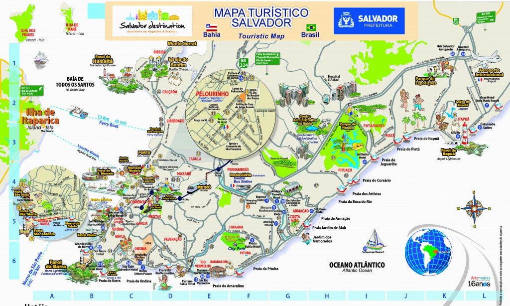 Mapa turístico; Salvador; Bahia Mapa turístico; Salvador; Bahia