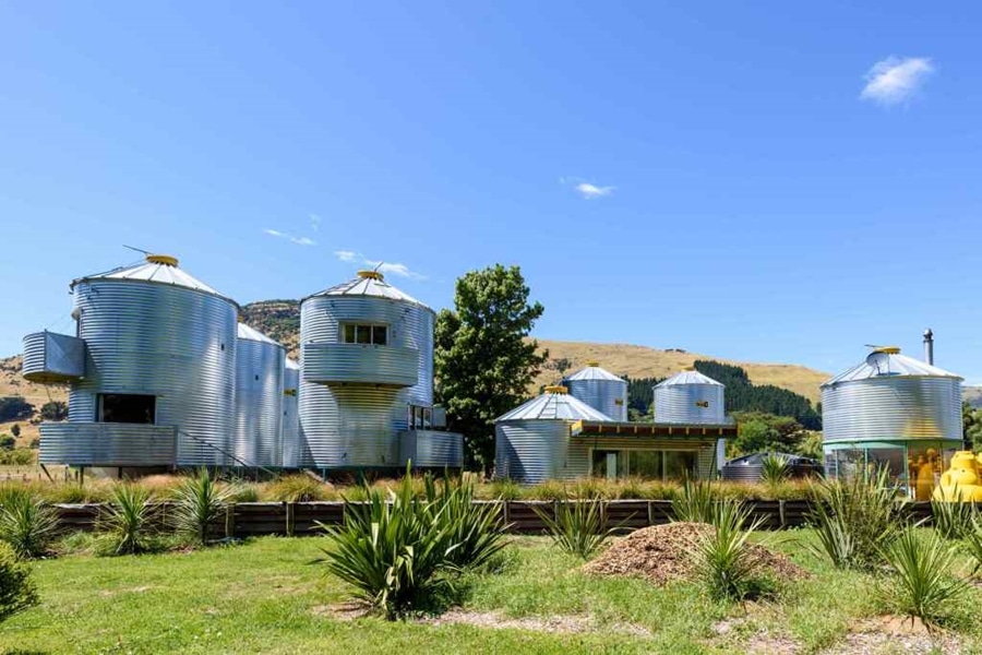estrututa de hotel dentro de silos hotéis na Nova Zelândia