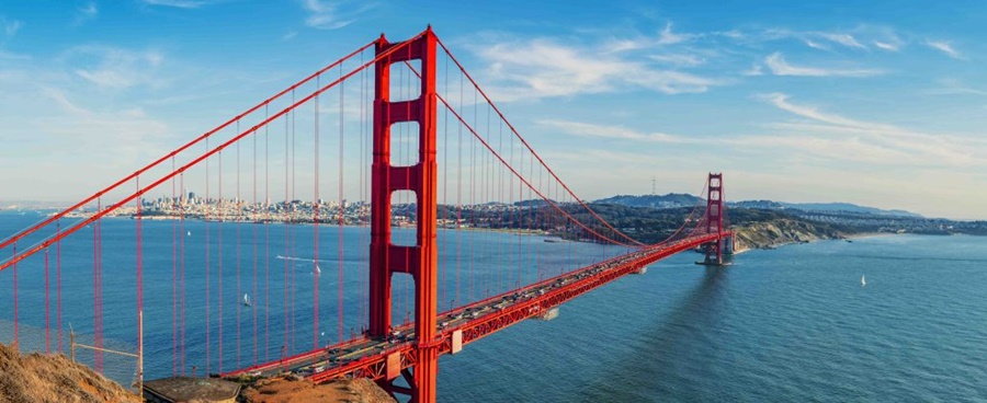cartão postal de San Francisco, a Golden Gate Bridge férias destinos internacionais